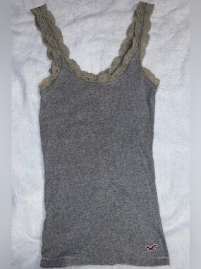 Old Hollister Gray Lace Cami Tank Top - Size M